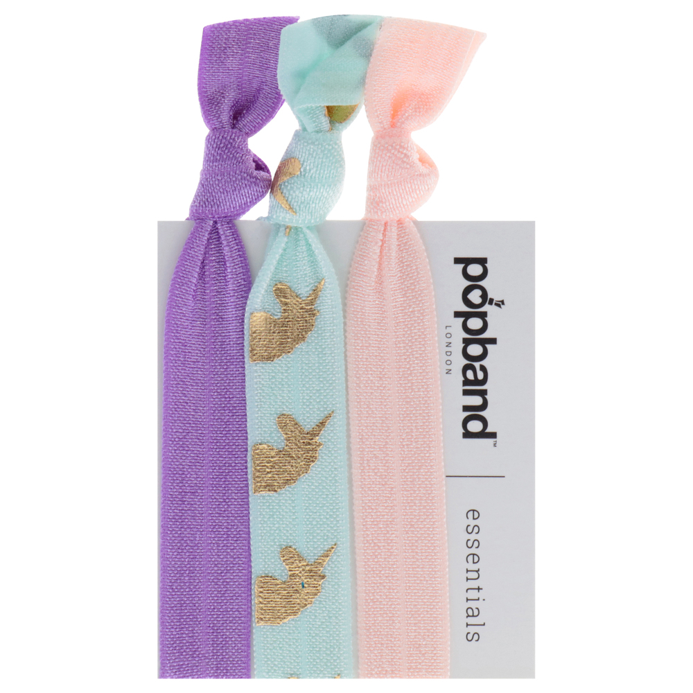 Essential Hair Bands - Mauve Unicorn by Popband for Women - 3 Pc Hair Bands